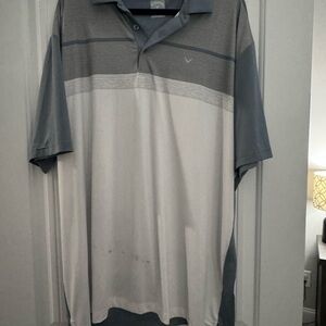 Men's Callaway Golf Gray and White Polo Shirt